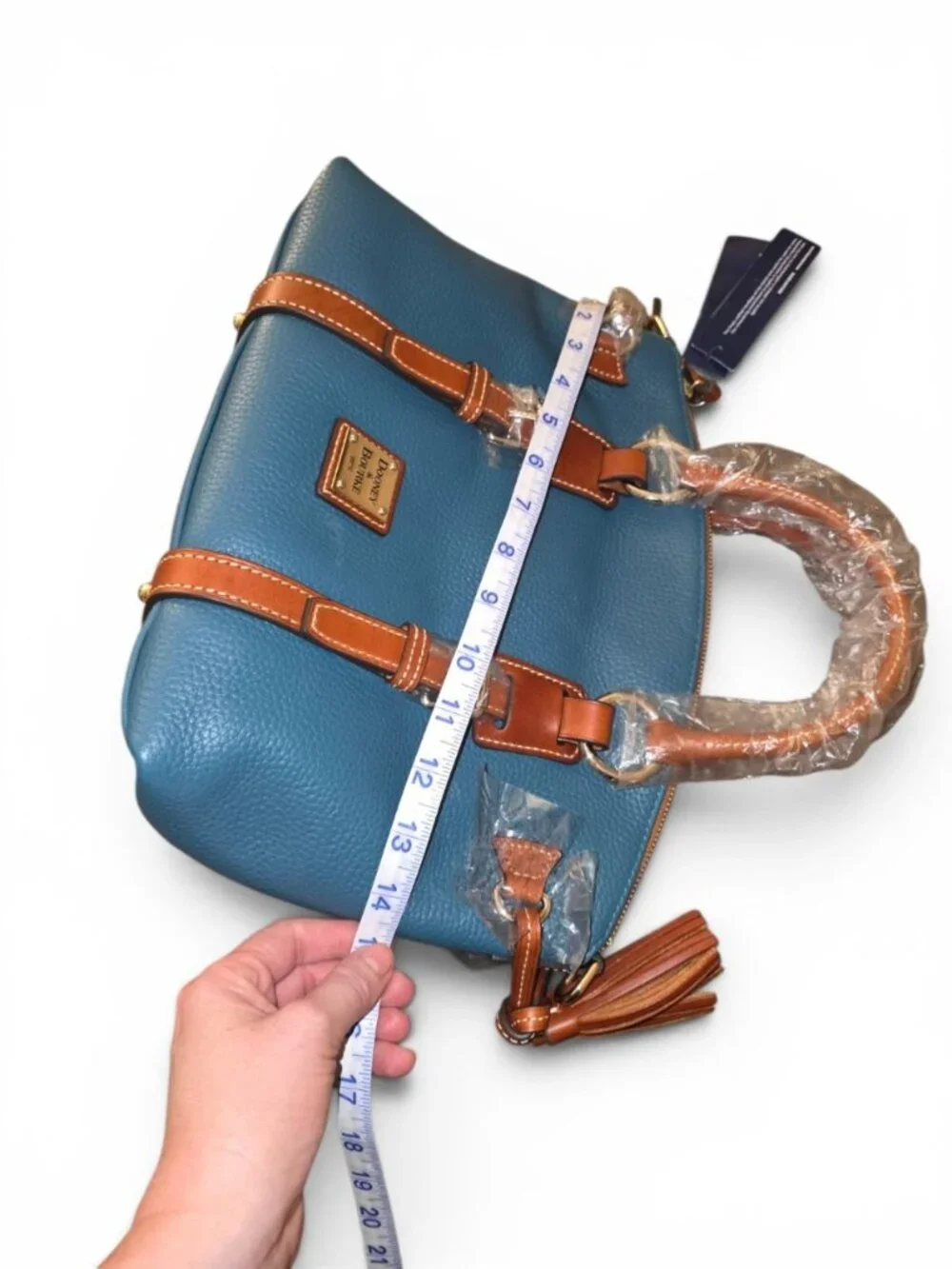 Dooney & Bourke Bristol Satchel Celadon Pebble Leather NWT R2266 Dust Bag